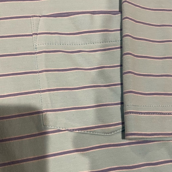 Peter Millar Light Blue Striped Polo Shirt - Picture 3 of 9
